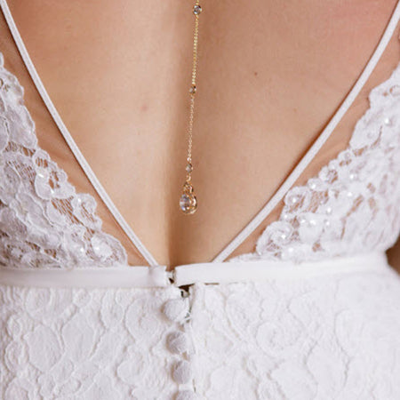 Sophia Back Pendant Necklace - Amy O. Bridal