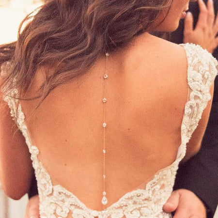 Margaux CZ Back Pendant Necklace - Amy O. Bridal