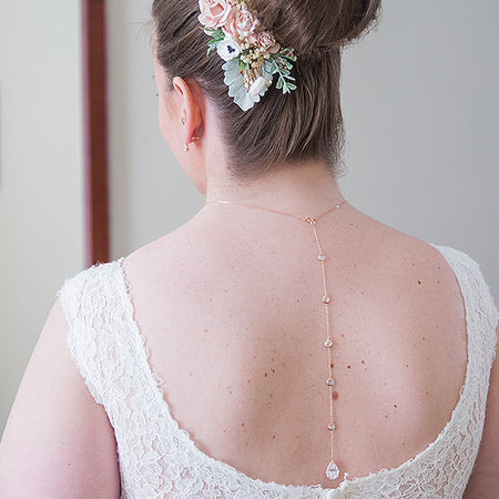Numb Bridal Jewelry Backdrop Necklace Rhinest Back Chain For Women | Fruugo  UK