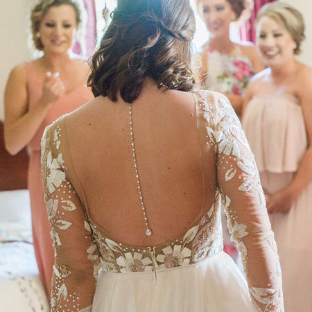 Marquise Back Pendant Necklace - Amy O. Bridal