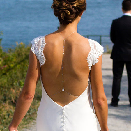 Margaux Petite Back Pendant Necklace - Amy O. Bridal